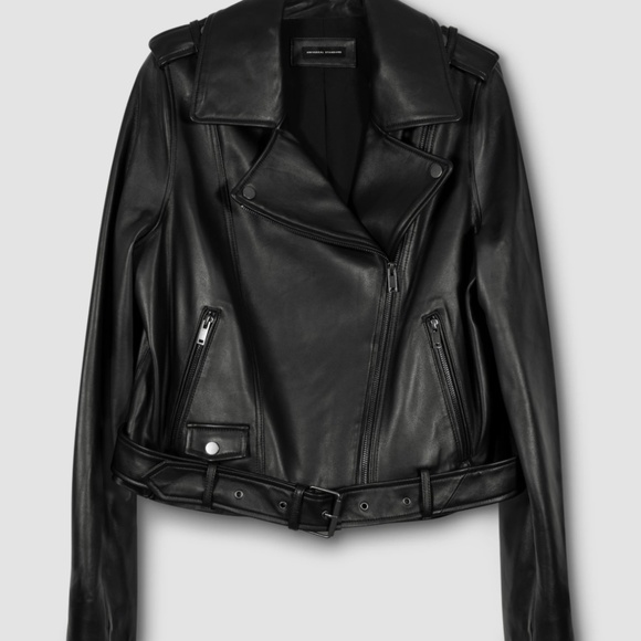 NWOT Universal Standard Leather Moto Jacket Black Size M - Picture 1 of 11